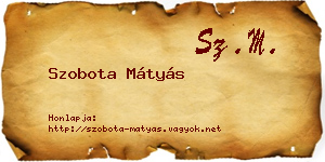 Szobota Mátyás névjegykártya