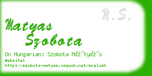 matyas szobota business card